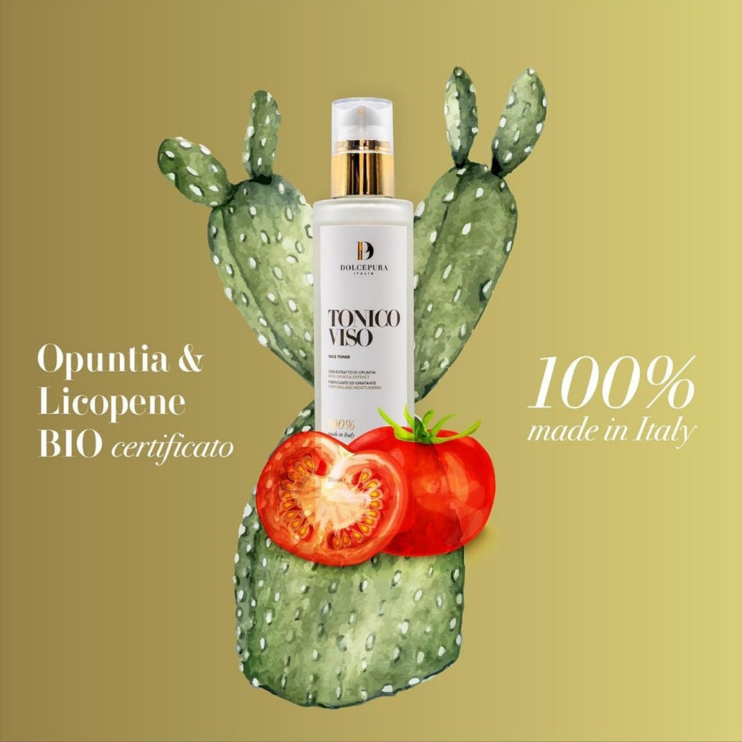Tónico FACE "LIGHT" para el cuidado de la piel Pure sweet: limpieza e hidratación con extracto de opuntia y licopeno. Orgánica y herbal.